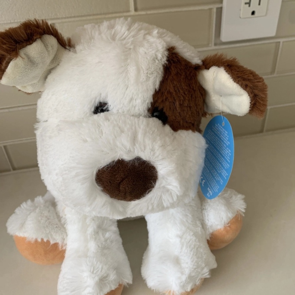 Send A Friend Puppy Dog Plush Stuffed Animal White Brown Toy 10”